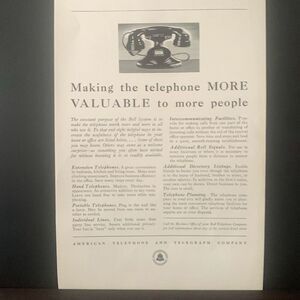 Vintage 1933 American Telephone & Telegraph AT&T More Valuable Ad Advertisement